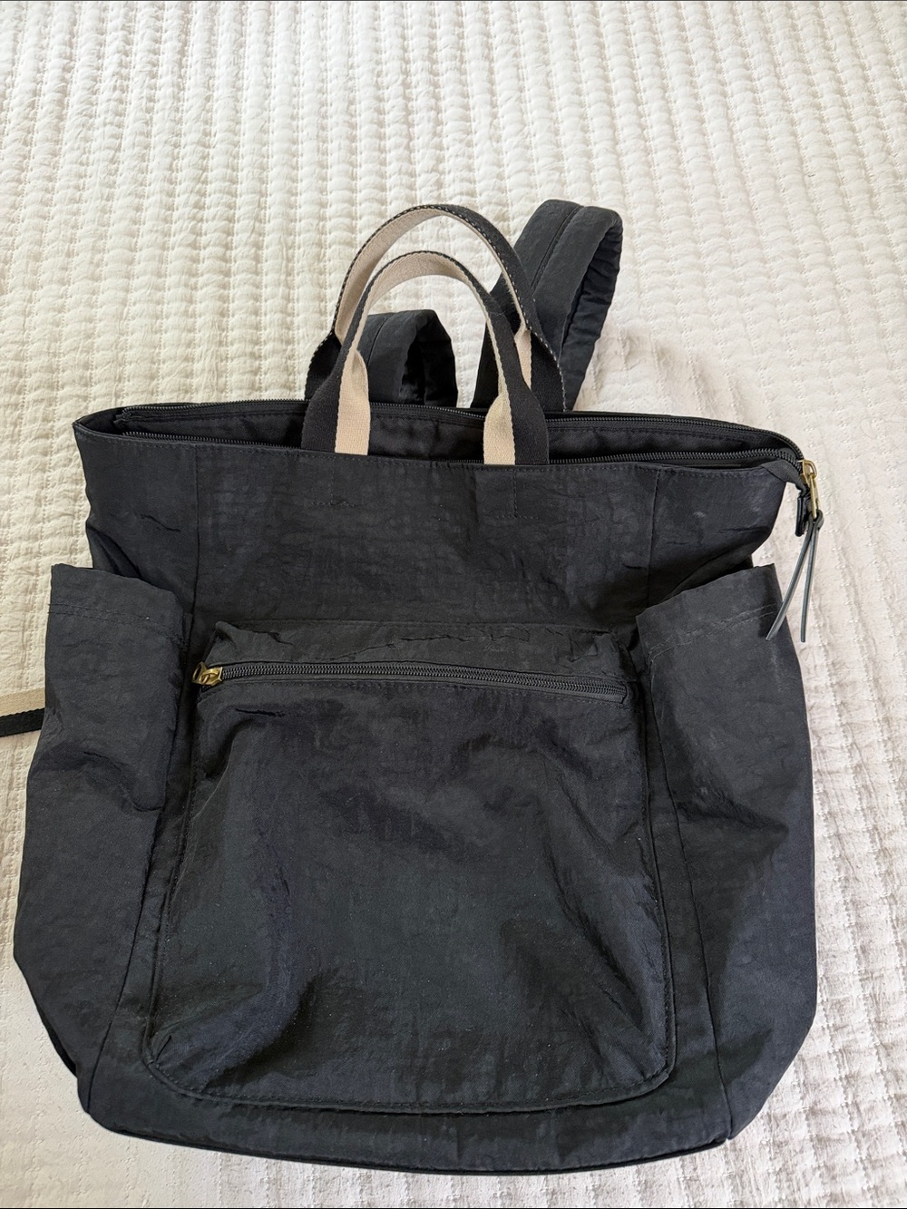 Black Convertible Backpack Tote - Casual Everyday Carry